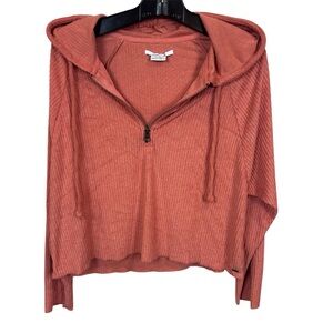 O’Neill women’s zippered hoodie size‎ Medium Orange Ribbed